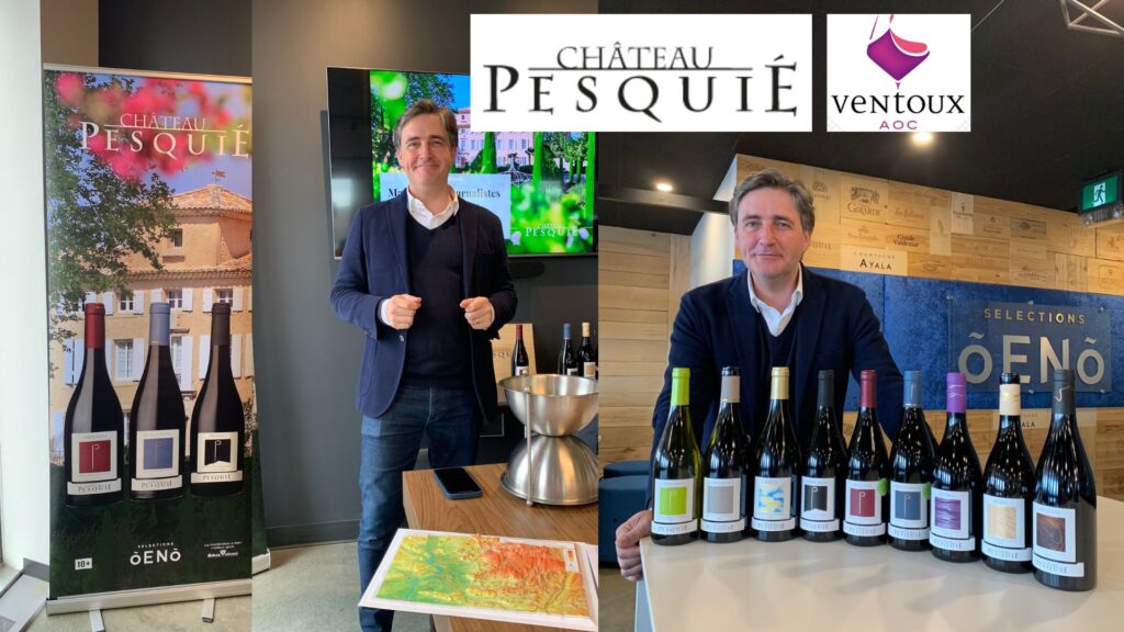 Dégustation des vins de Château Pesquié avec Frédéric Chaudière co-propriétaire. 