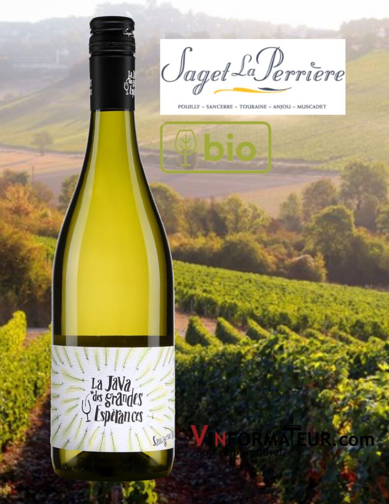 La Java des Grandes Espérances, Sauvignon blanc, vin blanc bio, Touraine, 2020 bouteille