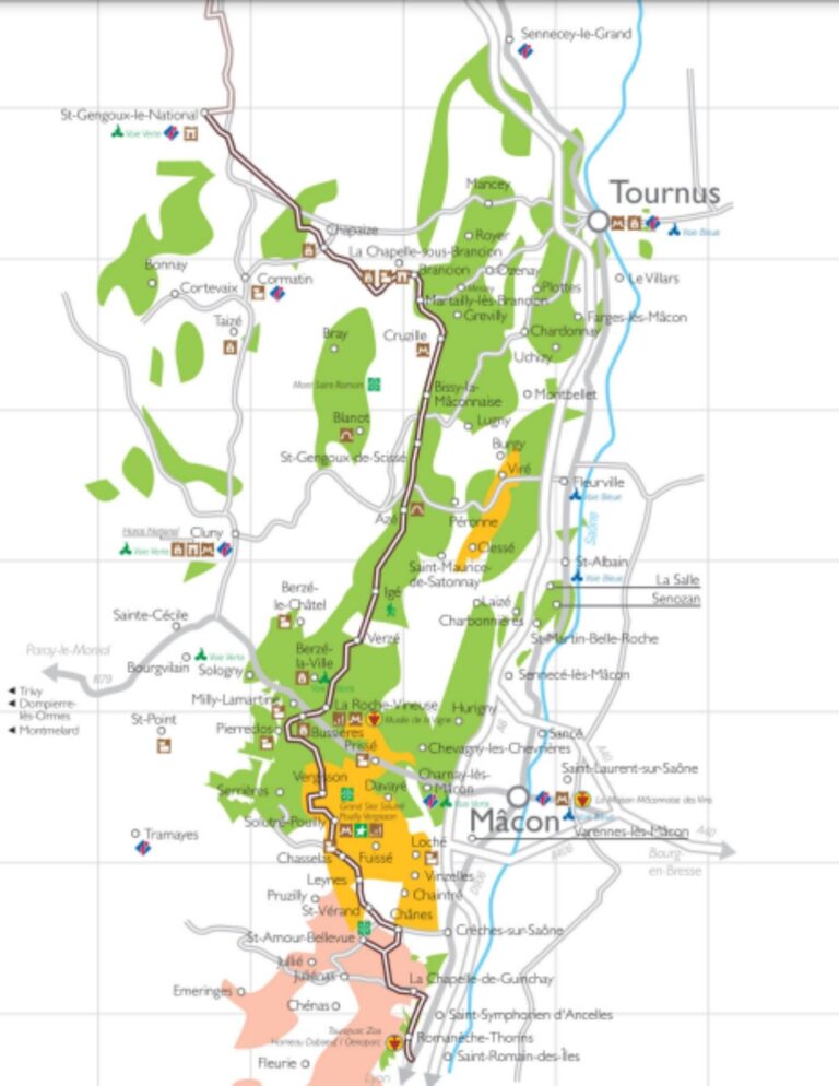 Carte viticole Mâconnais