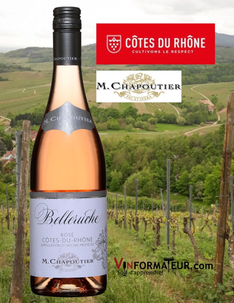 Belleruche, M. Chapoutier, Côtes du Rhône, vin rosé, 2021 bouteille