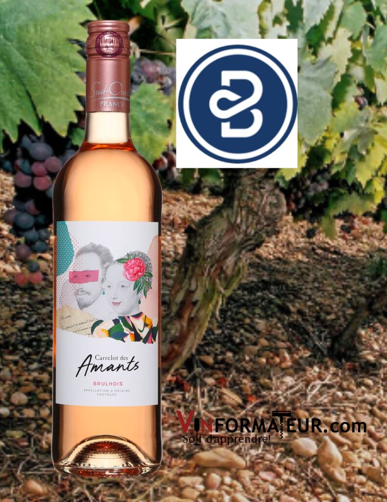 Carrelots des Amants, Vin Rosé, France, Sud-Ouest, AOC Brulhois, Les Vignerons du Brulhois, 2022 bouteille