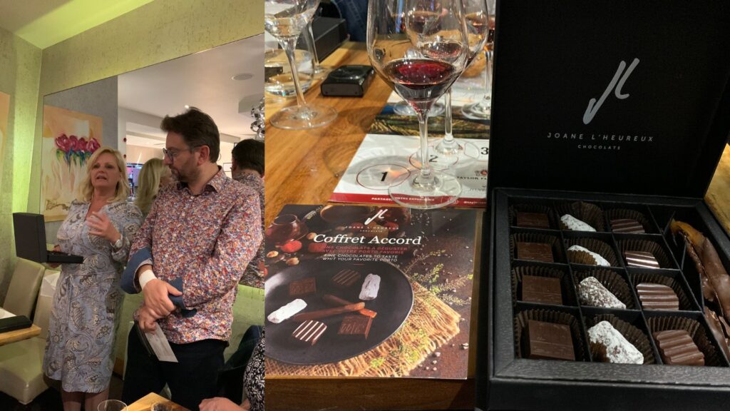 Présentation du coffret de Chocolats Portos: Joane L'Heureux et Guenael Revel, coffret de chocolats