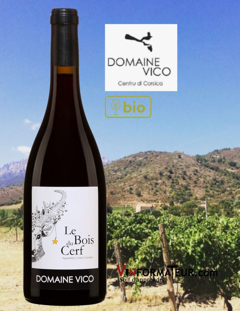 Le Bois du Cerf, Corse ACC, Domaine Vico, vin rouge bio bouteille