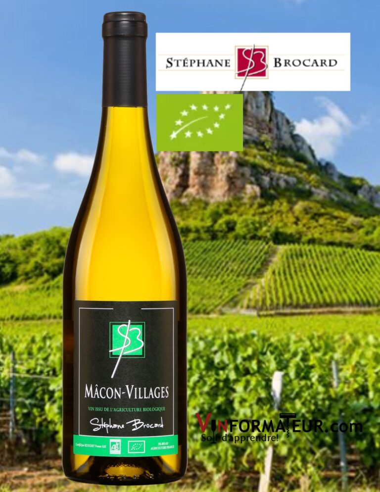 Chardonnay, Stéphane Brocard, Mâcon-Villages, Bourgogne, vin blanc, 2020 bouteille