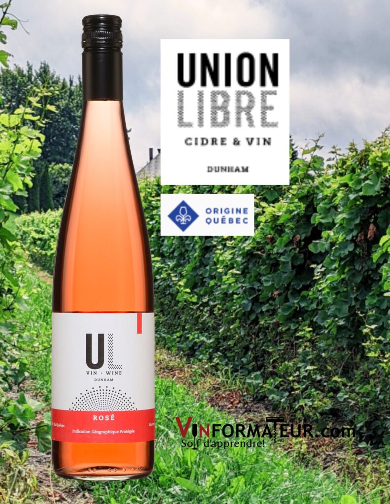 Union Libre, vin rosé, Québec, Montérégie, 2022 bouteille