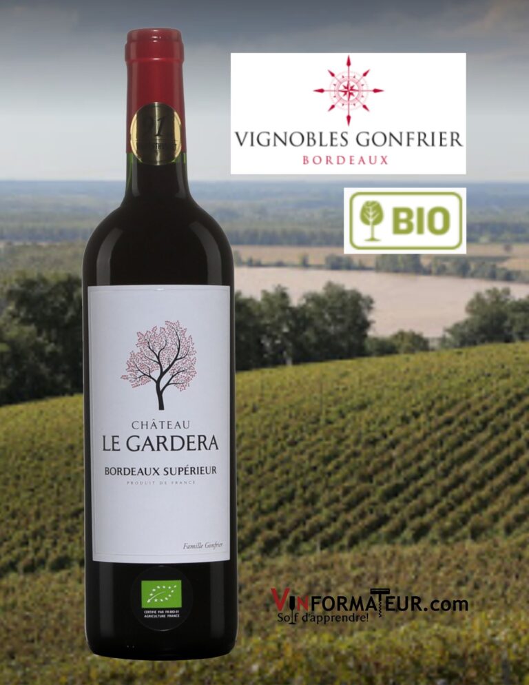 Château Le Gardera, Bordeaux Supérieur, vin rouge bio, 2020 bouteille