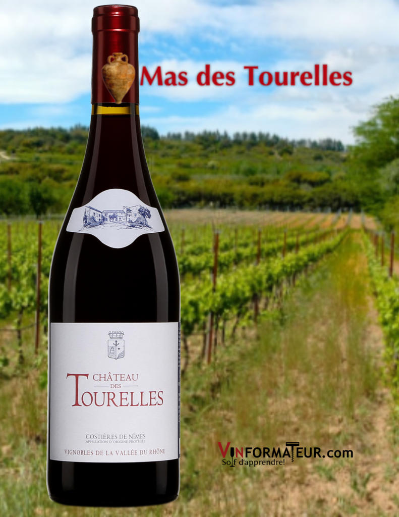 Château des Tourelles, Costières de Nîmes, Vallée du Rhône, vin rouge, 2020 bouteille