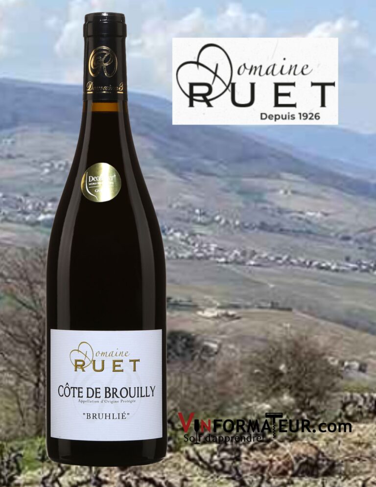 Domaine Ruet, Beaujolais, Côte de Brouilly, Cru du Beaujolais, vin rouge, 2020 bouteille