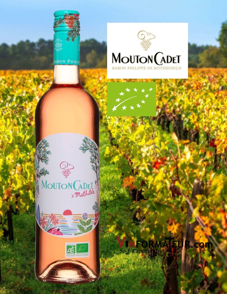 Mouton Cadet, Cuvée X Mathilde, vin rosé bio et vegan, Bordeaux, 2022 bouteille