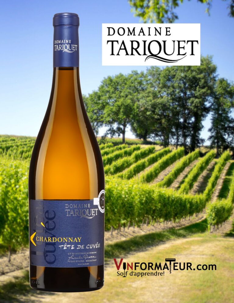 Domaine Tariquet, Chardonnay, Tête de Cuvée, vin blanc, 2020 bouteille