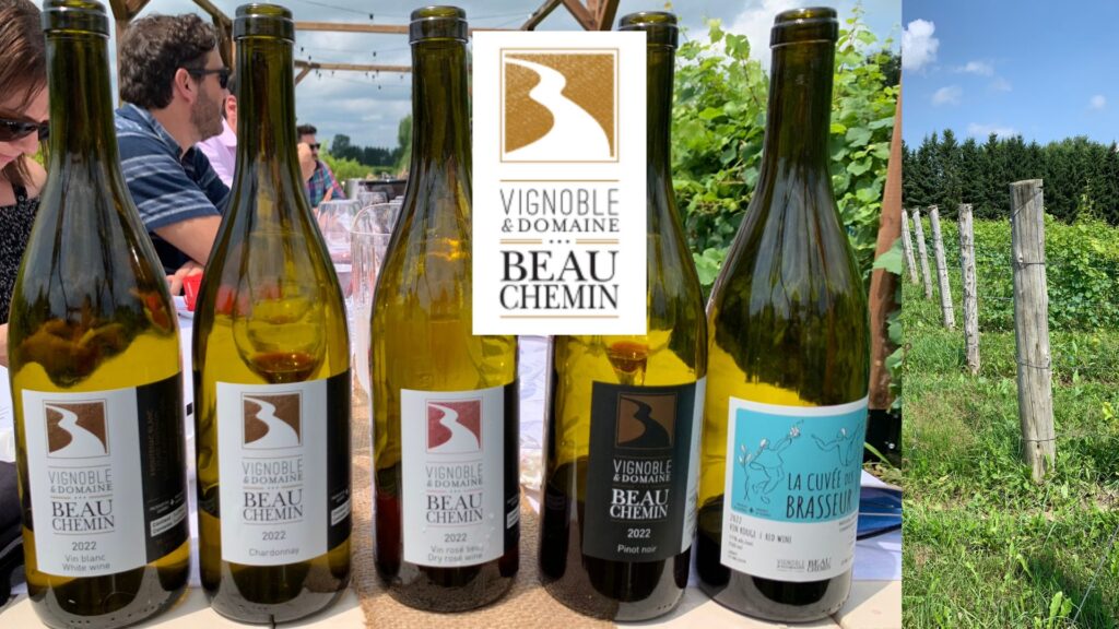 Domaine Vignoble Beauchemin: blanc 2022, Chardonnay 2022, Rosé 2022, Cuvée des Brasseur 2022, Pinot Noir 2022. bouteilles