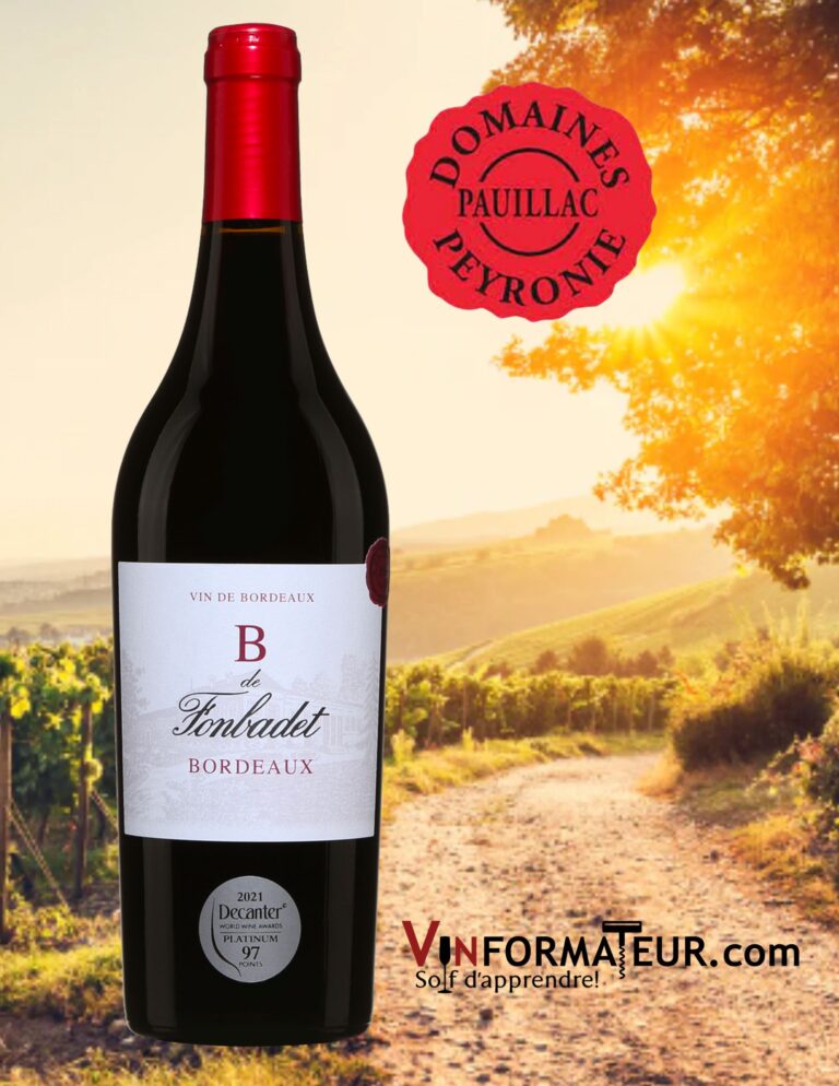 B de Fonbadet, Bordeaux, vin rouge, 2019 bouteille