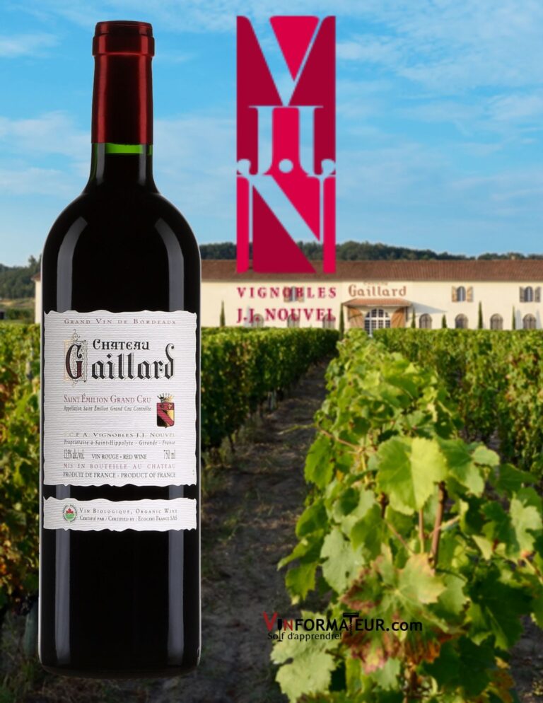 Château Gaillard, Bordeaux, Saint-Émilion Grand Cru, vin rouge bio, 2018 bouteille