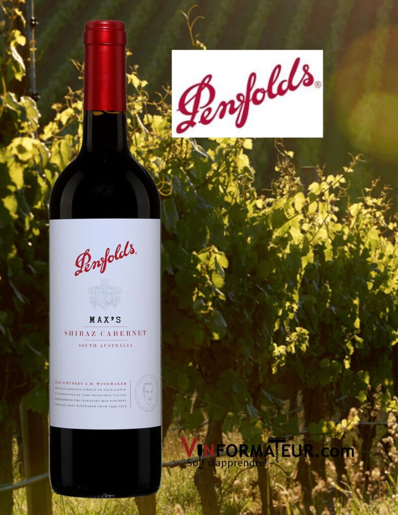 Penfold’s, Max’s, Shiraz, Cabernet, Australie, Barossa Valley, vin rouge, 2021 bouteille