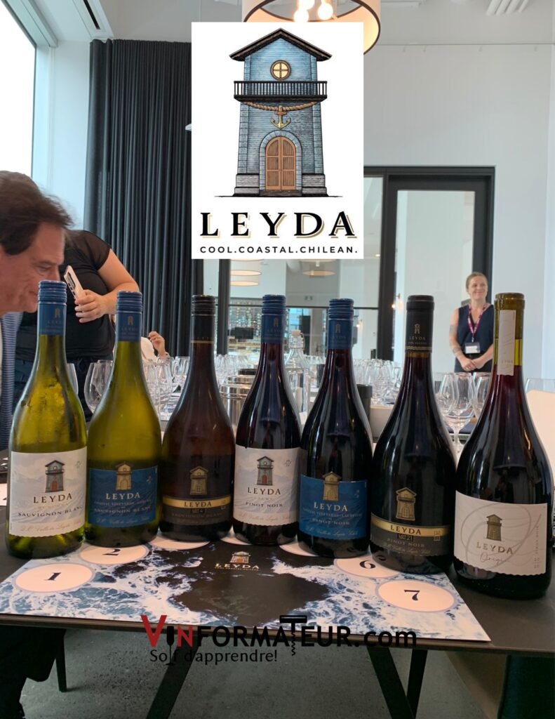 Dégustation des vins de la maison Vina Leyda, Chili. Agence Dandurand bouteilles