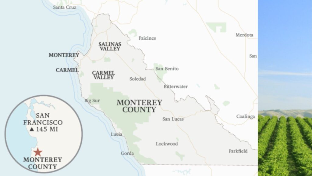Carte viticole Monterey County