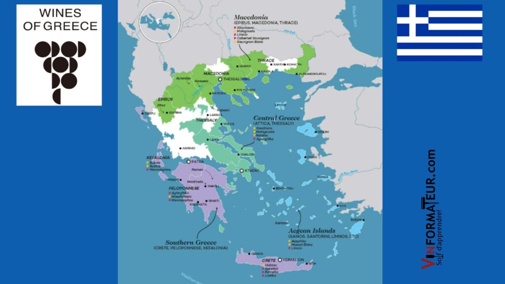 Carte viticole Grèce