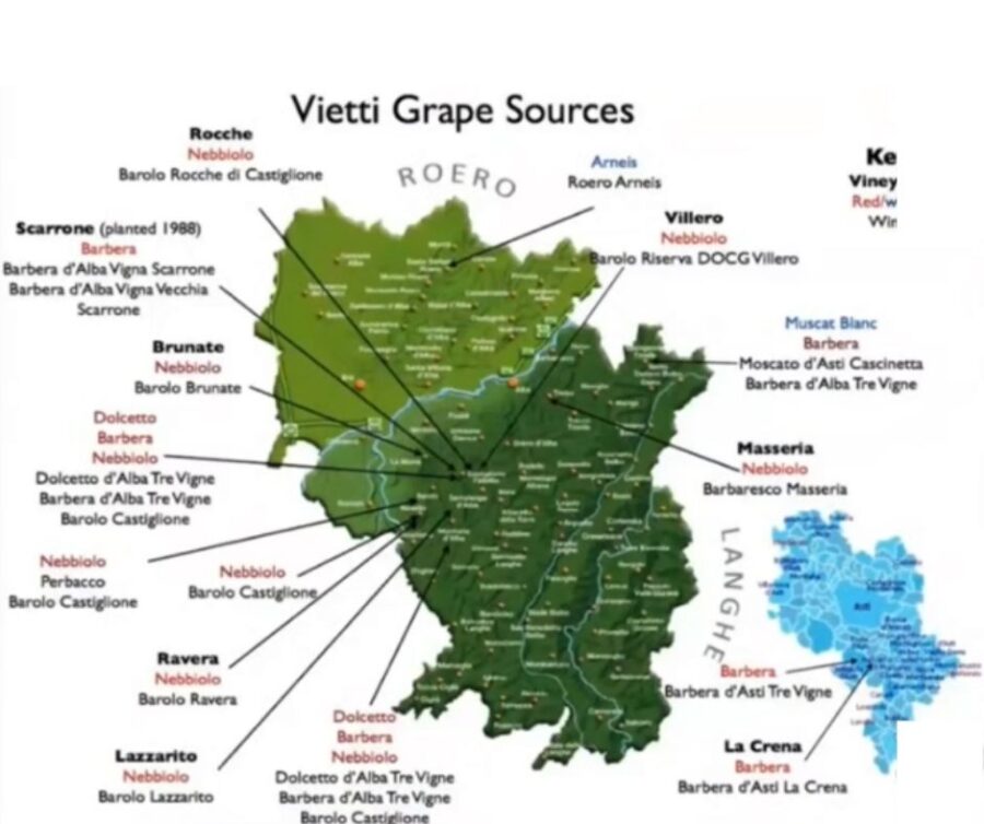 Carte viticole Roero - Vietti