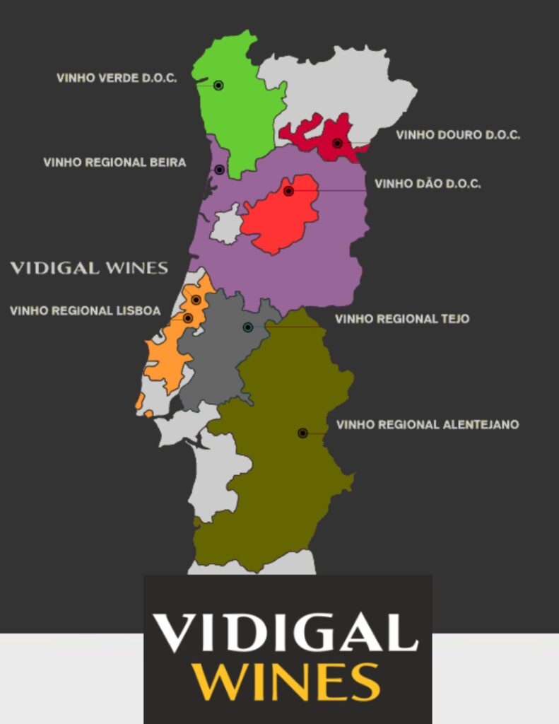 Carte viticole Vidigal Wines Portugal