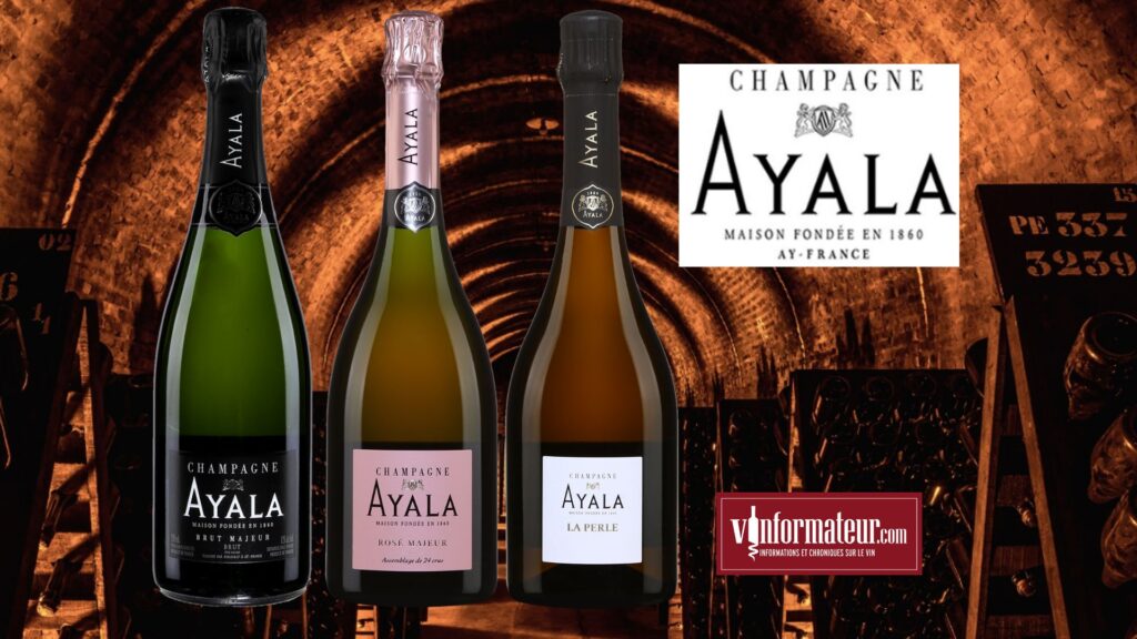 Champagne Ayala: Brut Majeur, Rosé Majeur et La Perle 2013. bouteilles