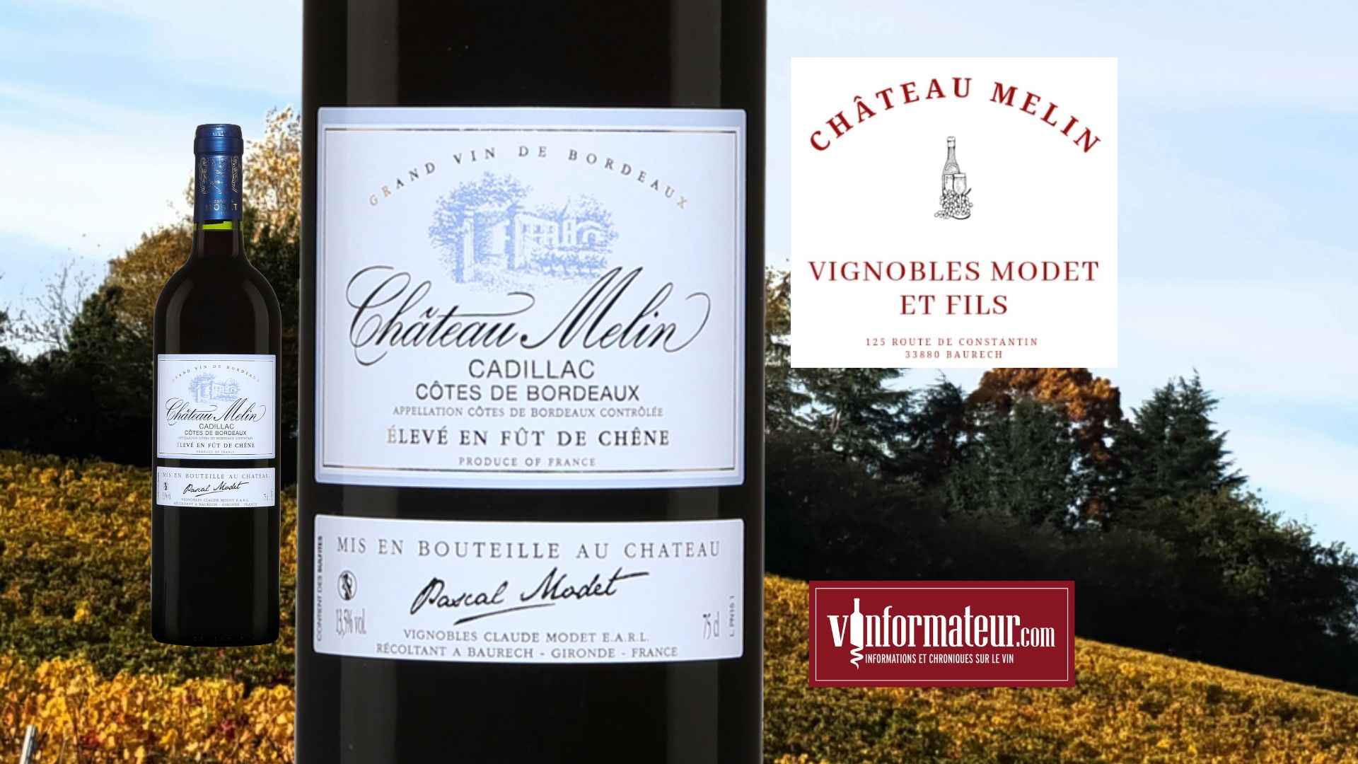 Un vin rouge Château Melin Cadillac Côtes de Bordeaux | Vinformateur