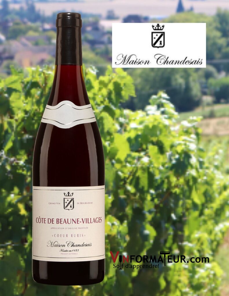 Coeur de Rubis, Bourgogne, Côte de Beaune-Villages, Maison Chandesais, vin rouge, 2020 bouteille