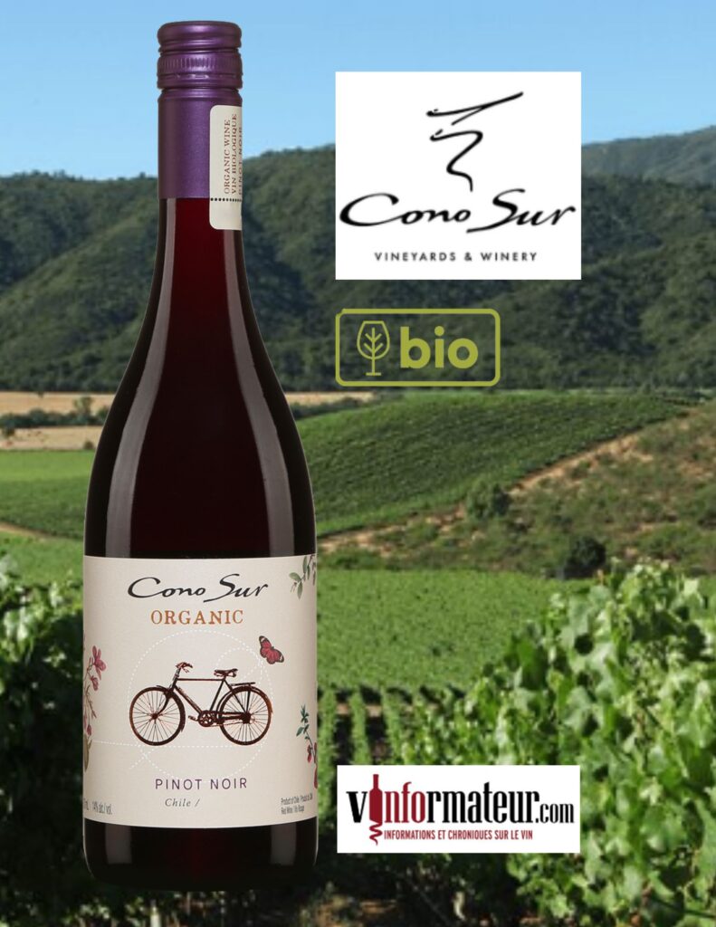 Cono Sur, Organic, Pinot Noir, vin rouge bio, Chili, Valle Central, 2022 bouteille