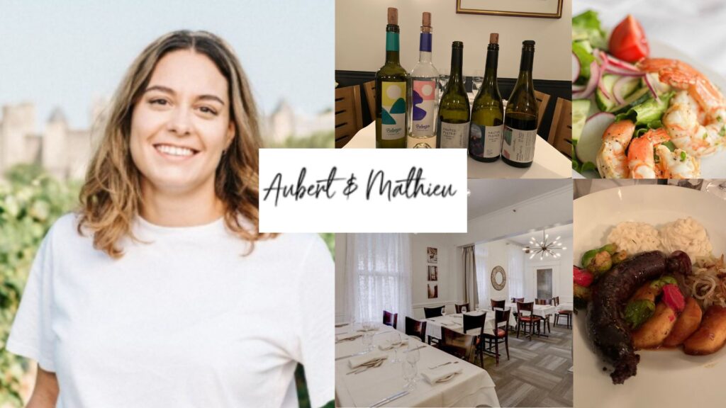 Marjory Da Silva Aubert & Mathieu, vins dégustés, restaurant À la Table d'Outremont. 