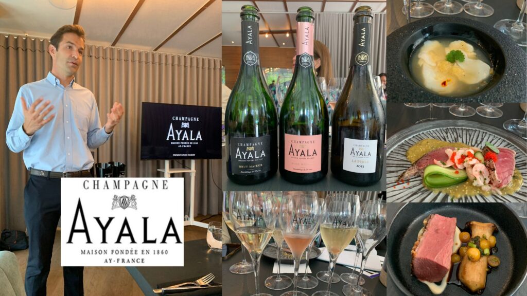 Dégustation des champagnes Ayala: Hadrien Mouflard Directeur Général, champagnes Ayala et menu du restaurant H3. 