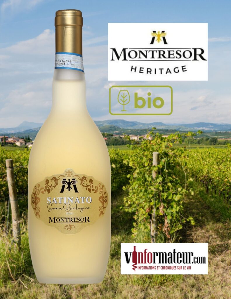 Satinato, Montresor, Italie, Vénétie, Soave, vin blanc bio, 2022 bouteille