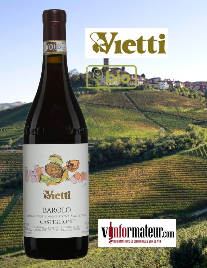 Barolo Castiglione, Italie, Piémont, Vietti, vin rouge bio, 2019 bouteille