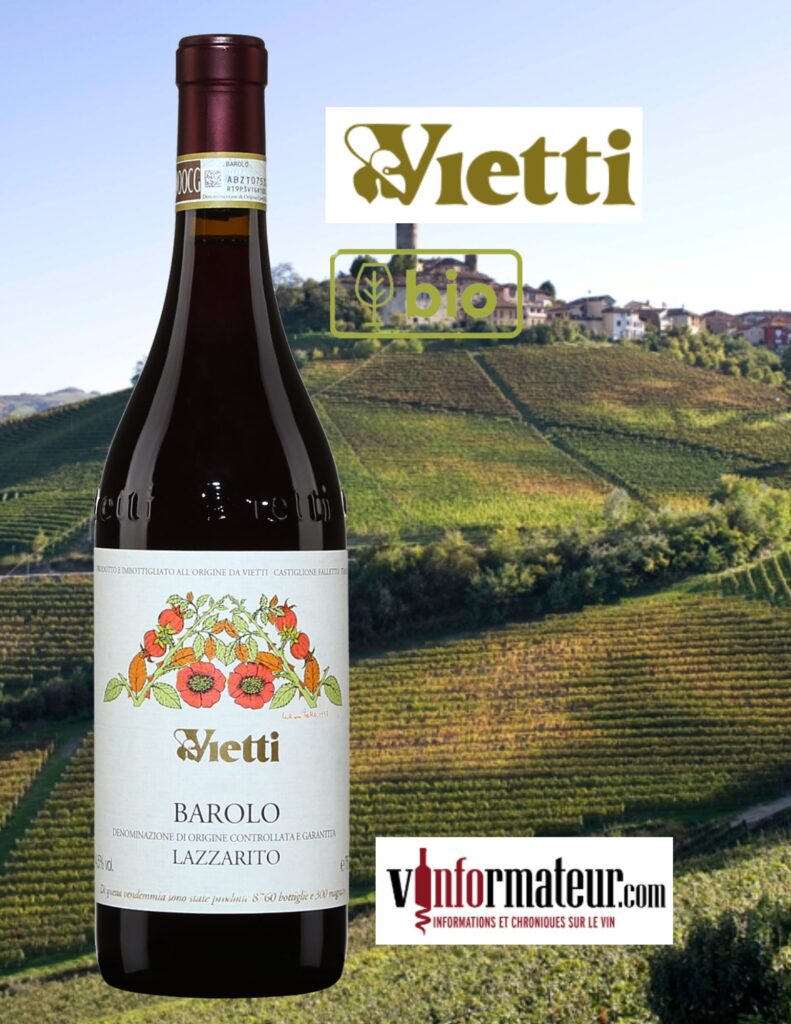 Barolo Lazzarito, Italie, Piémont, Vietti, vin rouge bio, 2019 bouteille