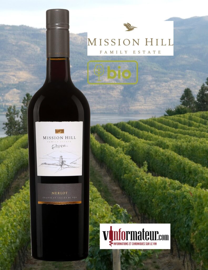 Merlot Reserve, Mission Hill Family Estate, Okanagan Valley, vin rouge bio, 2020 bouteille