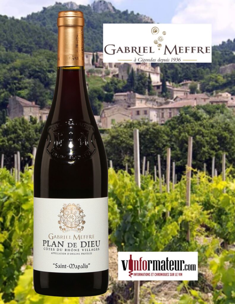 Côtes du Rhône Villages, Plan de Dieu, Saint-Mapalis, vin rouge vegan, 2020 bouteille