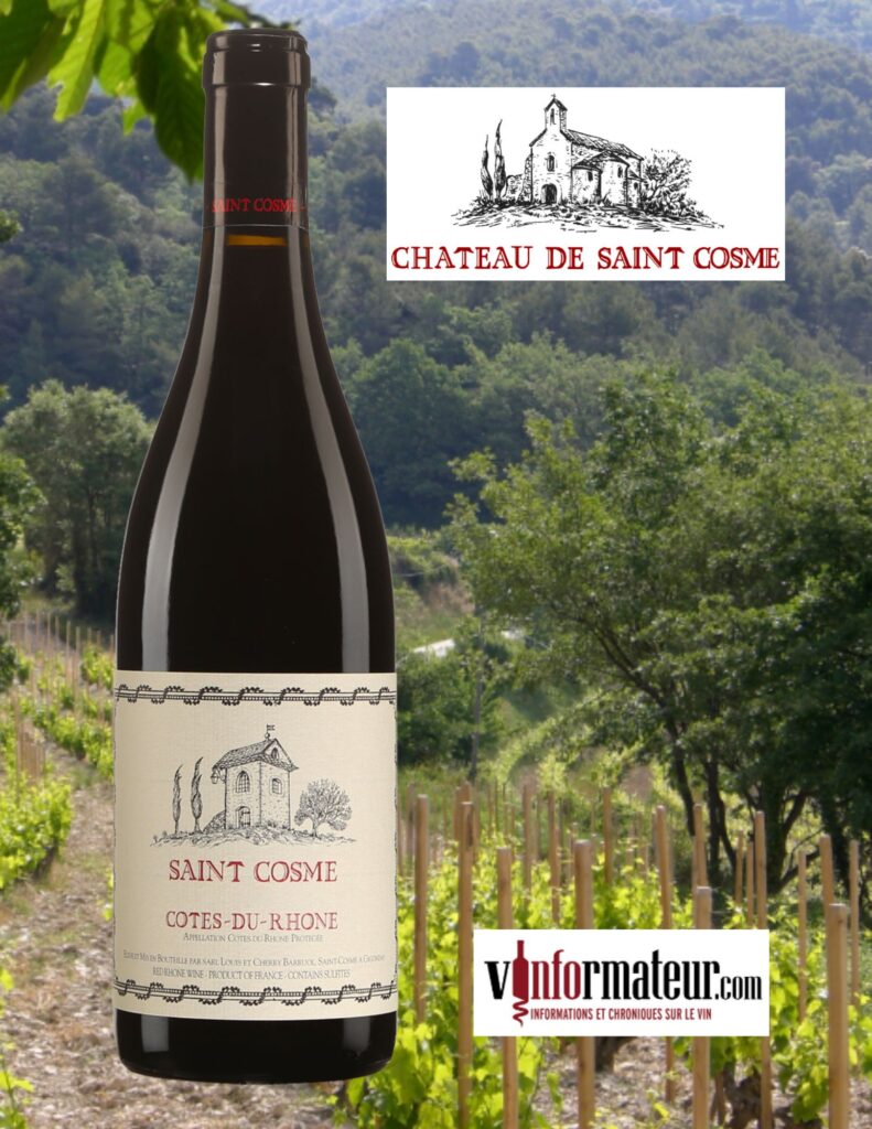 Saint Cosme, Côtes du Rhône, vin rouge, 2021 bouteille