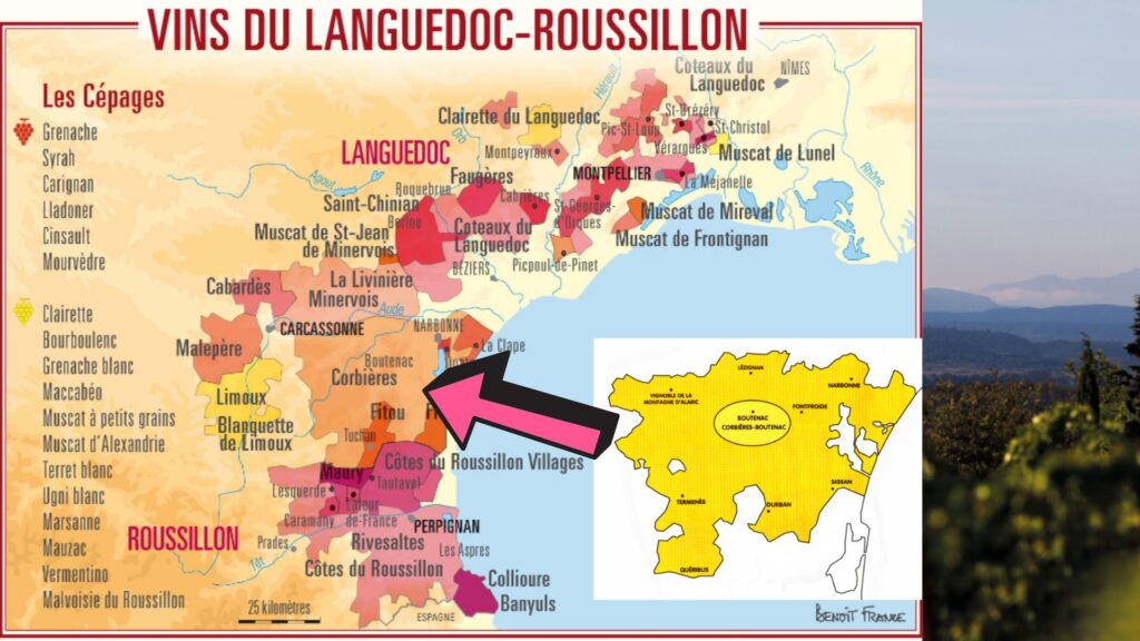 Carte viticole Languedoc-Roussillon, Corbières AOP