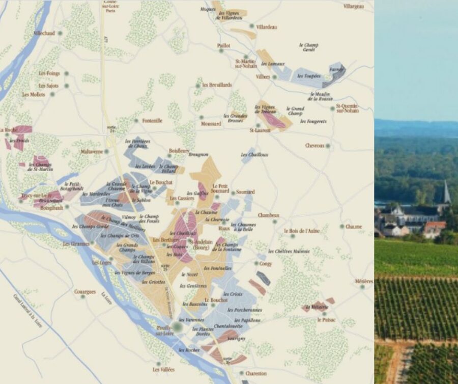 Carte viticole Pouilly-Fumé, Val de Loire