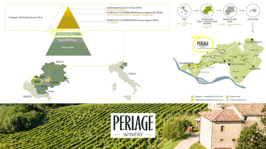 Carte viticole Prosecco et classification
