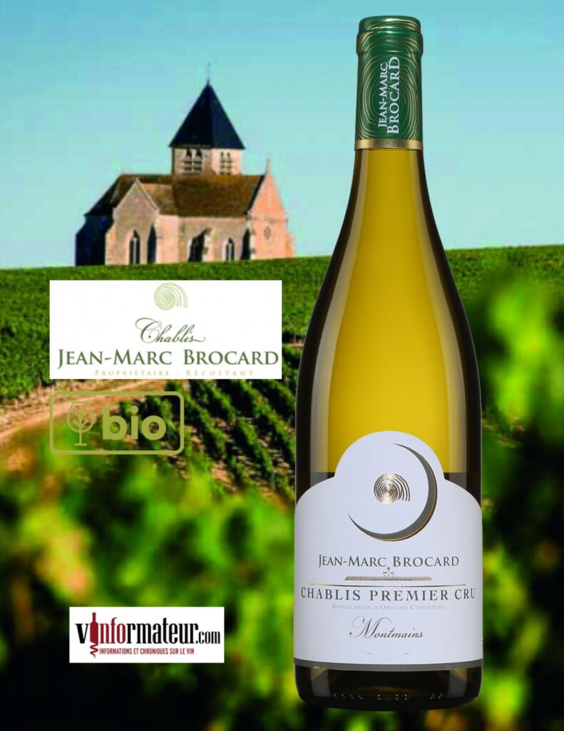 Jean-Marc Brocard, Chablis Premier Cru, Montmains, Bourgogne, vin blanc bio, 2020 bouteille