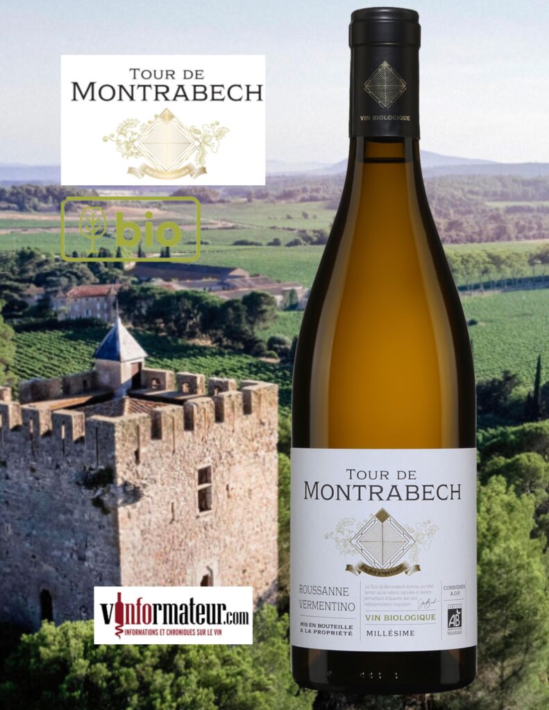 Tour de Montrabech, Corbières, Languedoc-Roussilon, vin blanc bio, 2021 bouteille