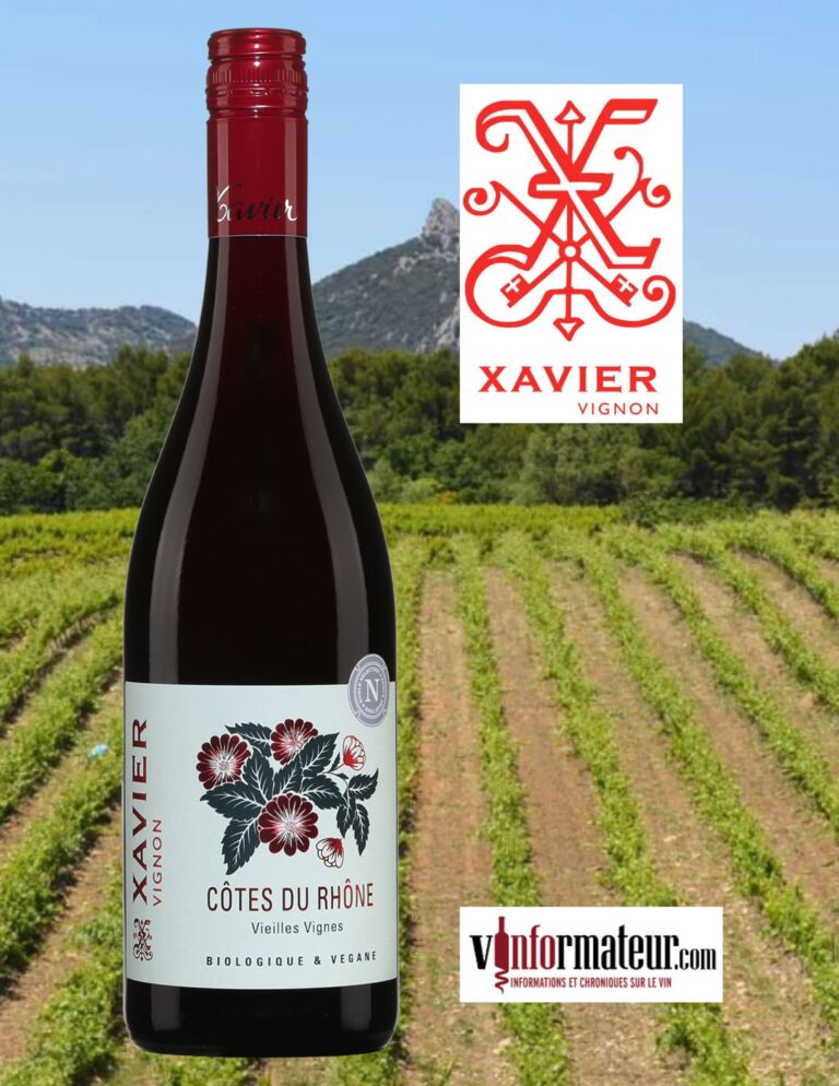 Xavier Vignon, Côtes du Rhône, Vieilles Vignes, vin rouge bio, 2021 bouteille