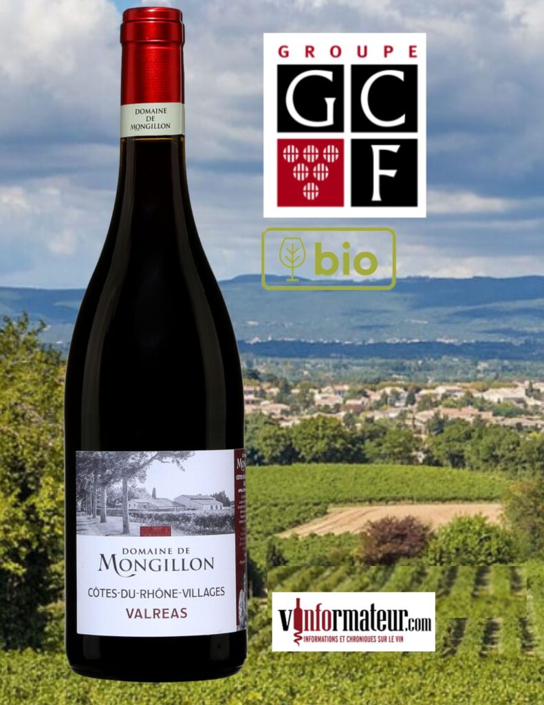 Domaine de Mongillon, France, Côtes-du-Rhône-Villages, Valréas, vin rouge bio, 2021 bouteille