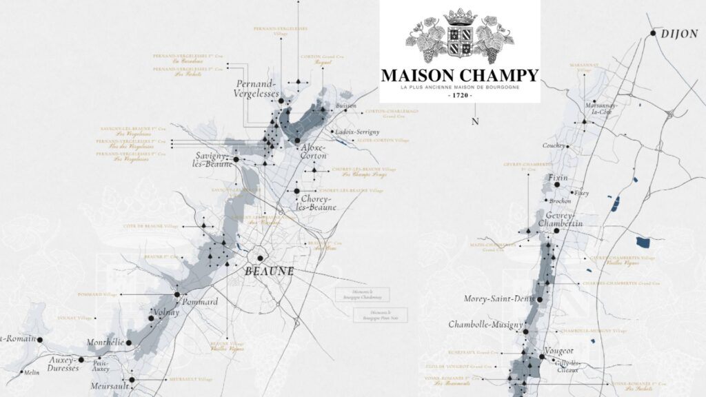 Carte viticole Bourgogne - Maison Champy