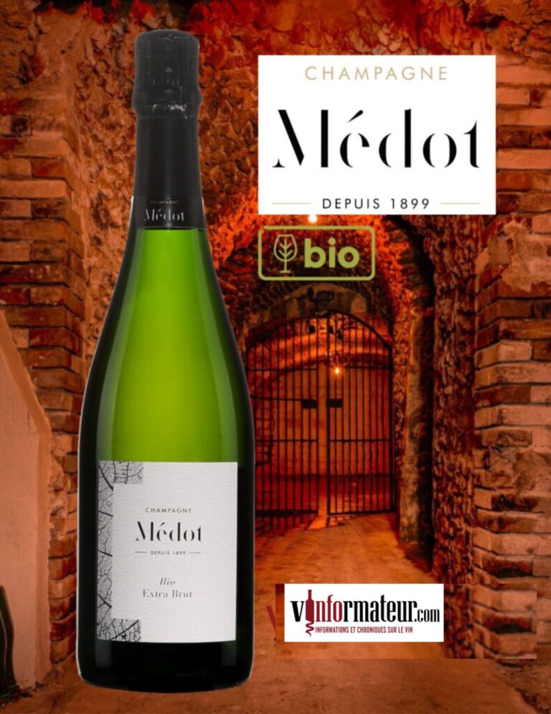 Champagne Médot, Extra Brut bio, Vallée de la Marne, Montagne de Reims bouteille