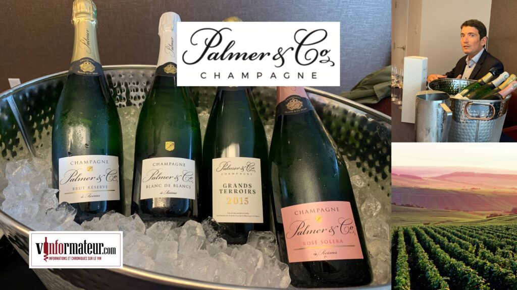 Dégustation Champagne Palmer: Brut Réserve, Blanc de Blancs, le Grands Terroirs 2015, le Rosé Solera, Raymond Ringeval (Directeur Commercial Champagne Palmer).