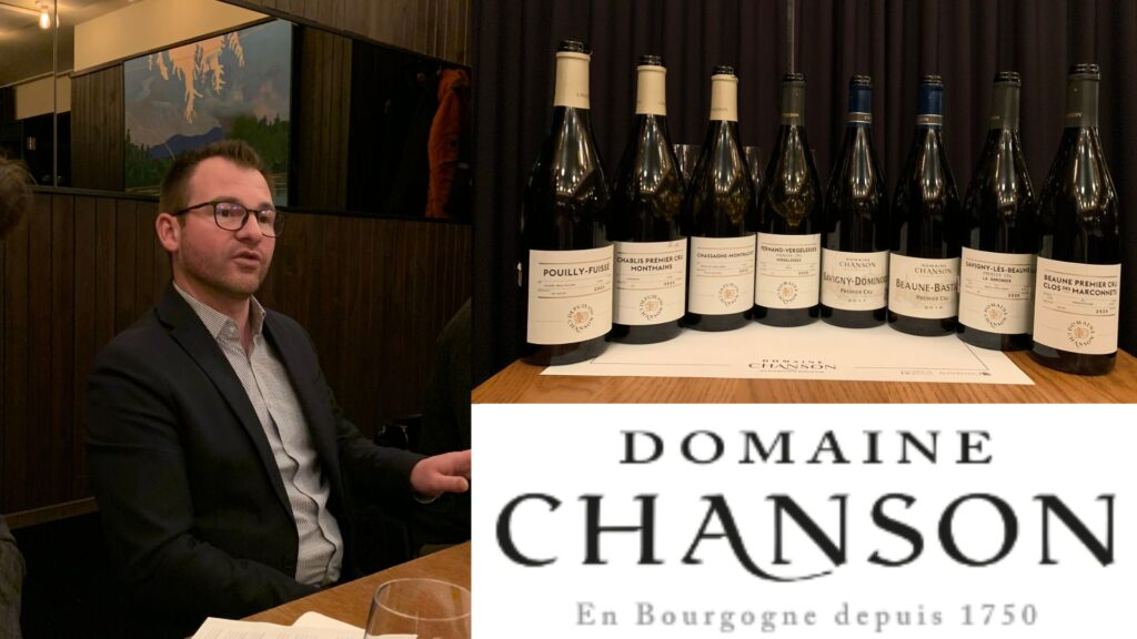 Dégustation des vins de la maison Domaine Chanson: Vincent Wallays Directeur à l'Export. 