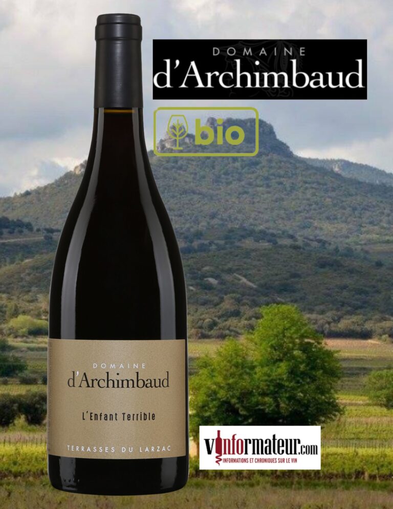 L’Enfant Terrible, Domaine d’Archimbaud, Languedoc-Roussillon, Terrasses du Larzac, vin rouge bio, 2021 bouteille