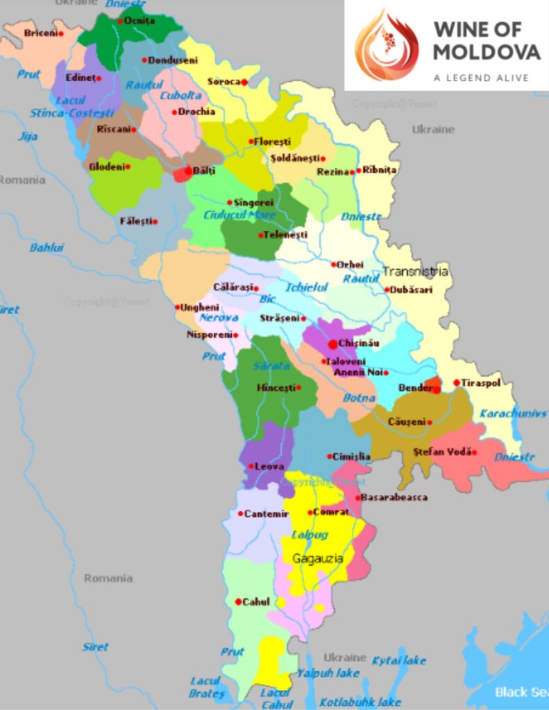 Carte viticole Moldavie