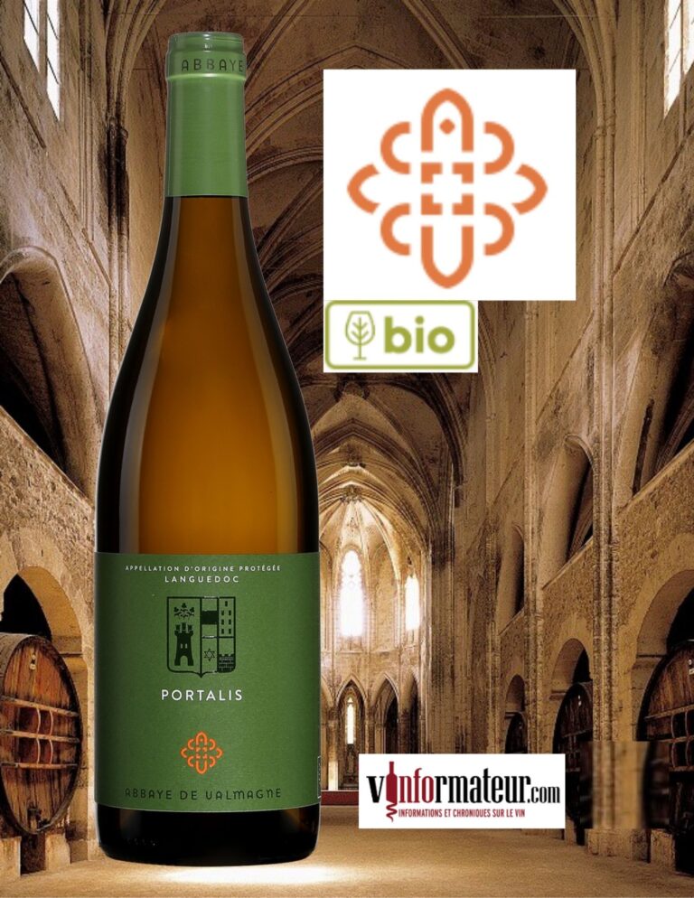 Portalis, Abbaye de Valmagne, France, Languedoc, vin blanc bio, 2022 bouteille