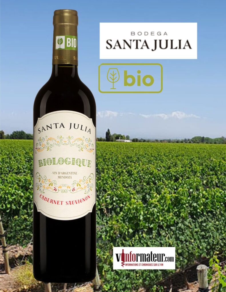 Santa Julia, Cabernet-Sauvignon, Argentine, Mendoza, vin rouge bio, 2023 bouteille